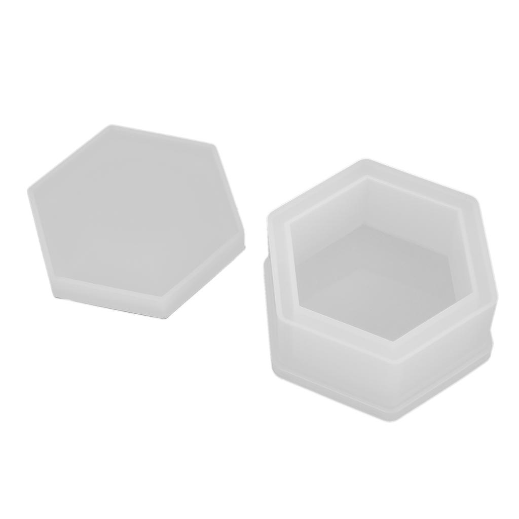 1 szt. Pudełko na biżuterię Formy silikonowe Sześciokątny kształt DIY Rzemiosło Biżuteria Kolczyki Klucze Pudełko do przechowywania