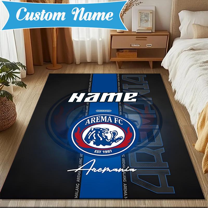 Custom Name AREMA Crest Design Rug Game Carpet, Floor Mat for Bedroom Living Room Entryway Rug, Home Decor Idea Gift for Christmas birthday