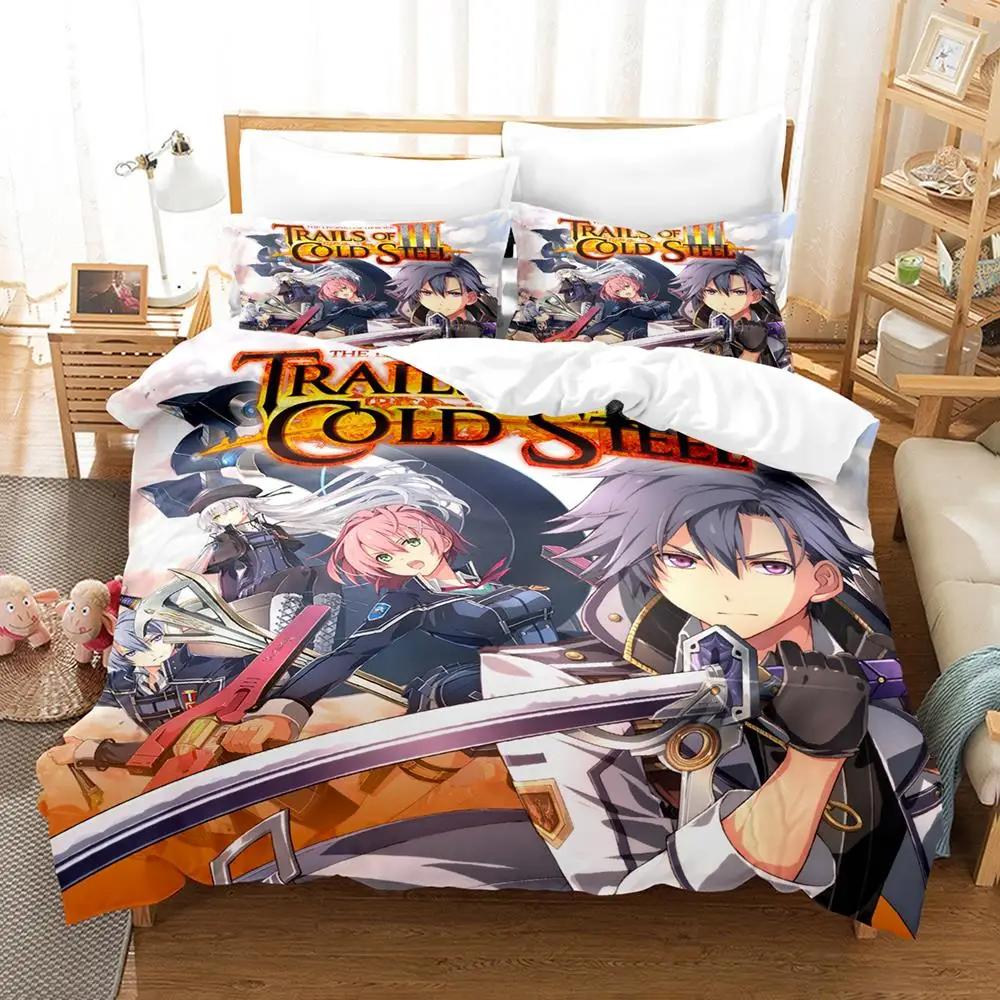 Anime Legend Of Heroes Bedding Set Duvet Cover Bed Set Quilt Cover Pillowcase Comforter King Queen Size Boys Adult Bedding Set