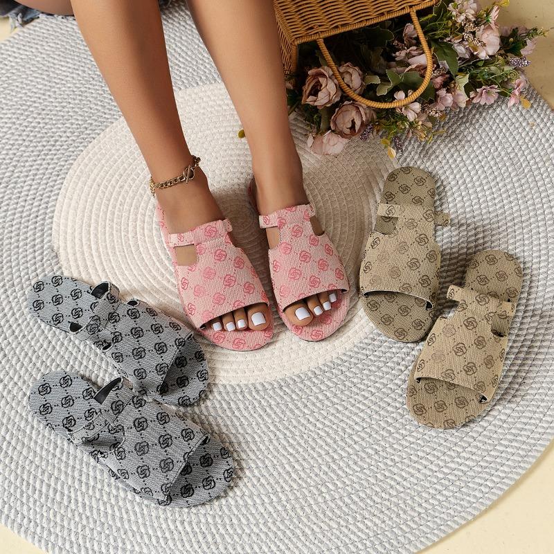 Fashion Plus Size 43 New Denim Slippers for Women Shoes Flat Sandals Peep Toe Ladies Casual Slides Female Beach Slippers Flat Shoes