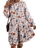 Floral Print Long Sleeve Round Neck Pullover Dress for Women - Autumn/Winter Fashion