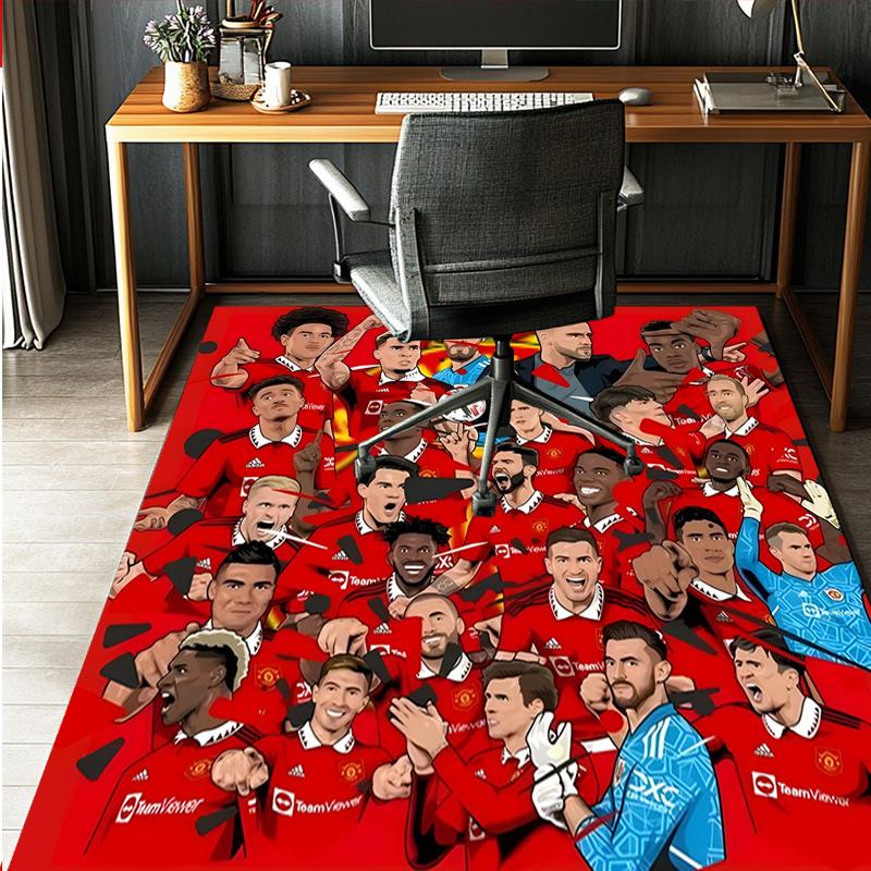 Tappeto con Fantasia Squadra di Calcio, Tappetino Interno/Esterno, per Picnic, Sala Giochi, Camera da Letto, Ufficio, Soggiorno, Tappeto Decorazione Casa, Regalo di Compleanno