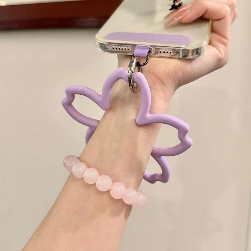 13 Colors Cherry Blossom Flower Mobile Phone Lanyard Strap Soft Silicone Small Pendant Decoration Gift For