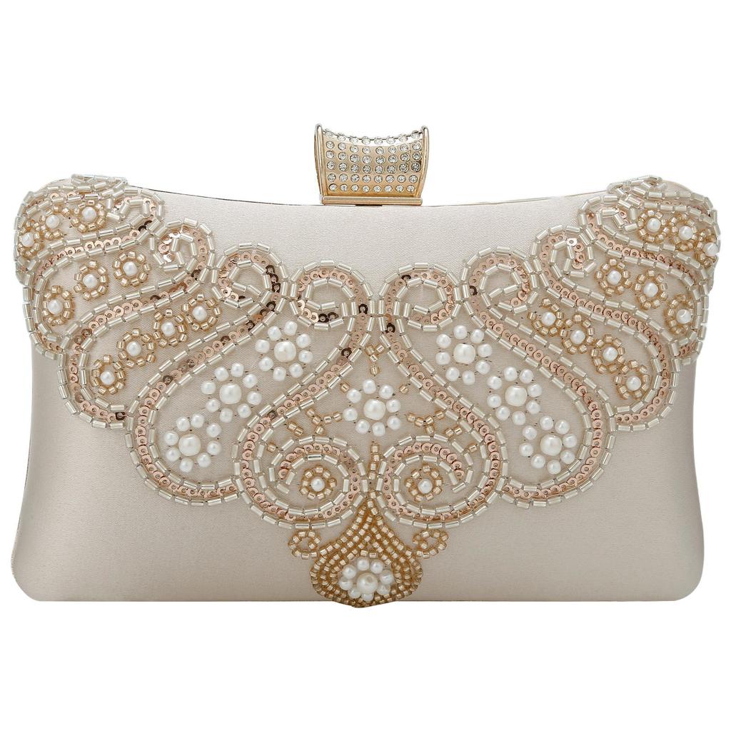 Women Beaded Clutch Evening Bag Fashion Rhinestone Diamond Wedding Handbag Bridal Purse for Cocktail Party Prom