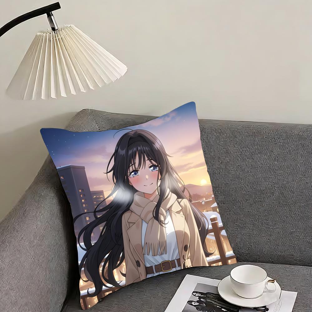 WWaguri KaorukoO Anime Cushion Cover Pillowcase Ultra Soft Skin Friendly Fabric Cloud Like Comfort Concealed Zipper