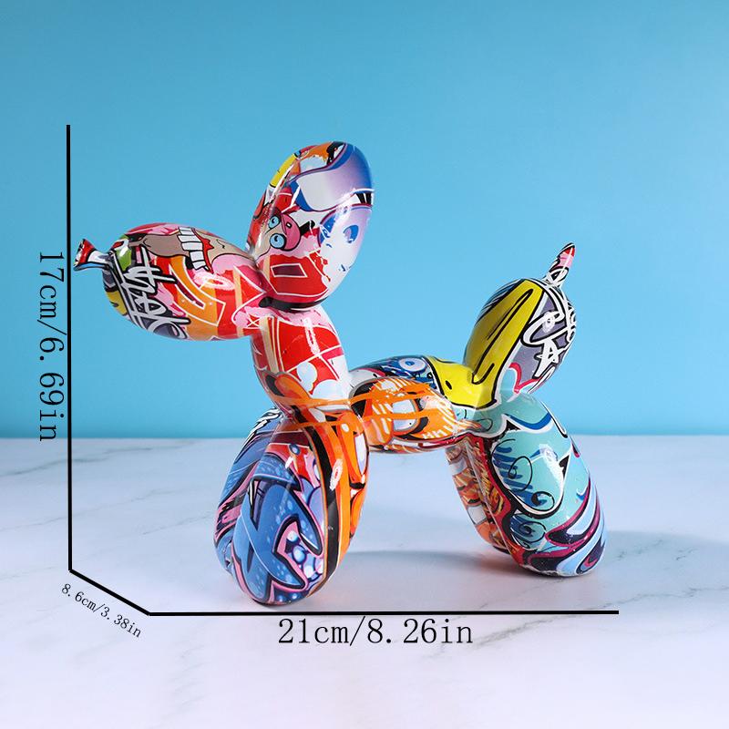 Water Transfer Balloon Dog Sculpture Resin Craft Decorative Piece for Bedroom, Living Room, and Study with Trendy Style