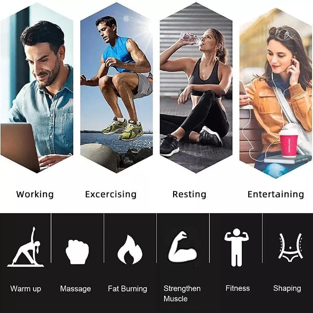 Electric EMS Abdominal Muscle Stimulator Trainer Arm Leg Back Smart ABS Trainer Massager Body Building Shaping Massage Device Body Fitness Exerciser