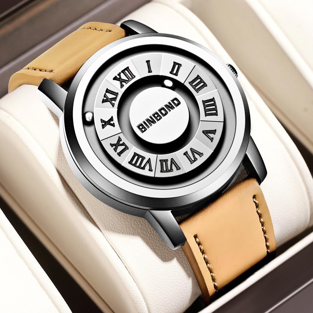 Binbang Men's Black Tech Magnetic Levitation Waterproof Watch - New Concept, Creative Design