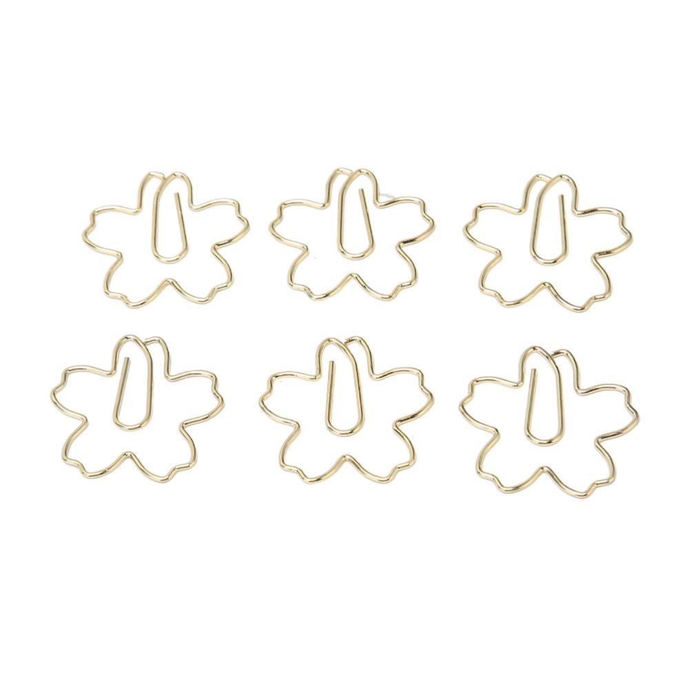 100Pcs Gold Cute Paper Clips Sakura Shape Cool Paper Clips Cute Cute Planner Clips  Office