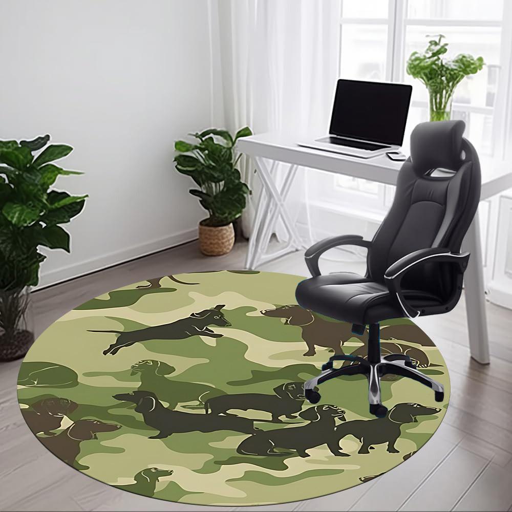 1pc Camouflage Dogs Chair Carpet for Office, Indoor Non Slip Washable Polyester Fiber Carpet,