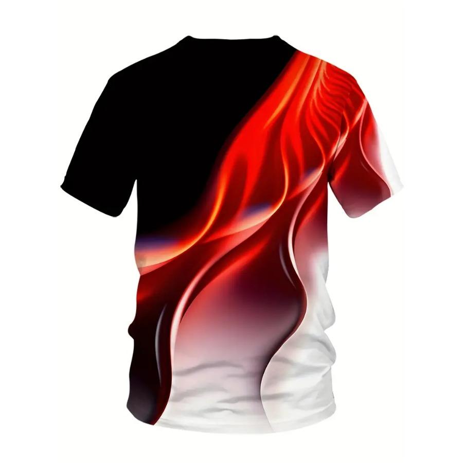 Plus Size Men Tie Dye 3D Print T-shirts Fashion Tees Beachwear Stretch Polyester Sports Short Sleeve Tops