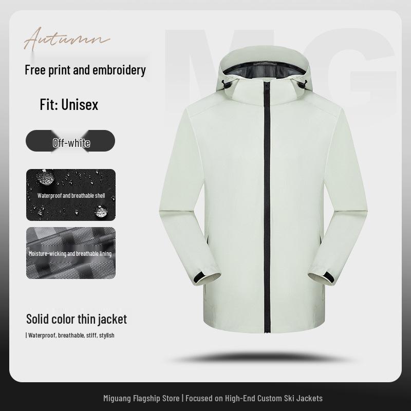 Men's Waterproof Windproof Mountaineering Jacket with Custom Logo Print - Durable Workwear for Companies and Groups