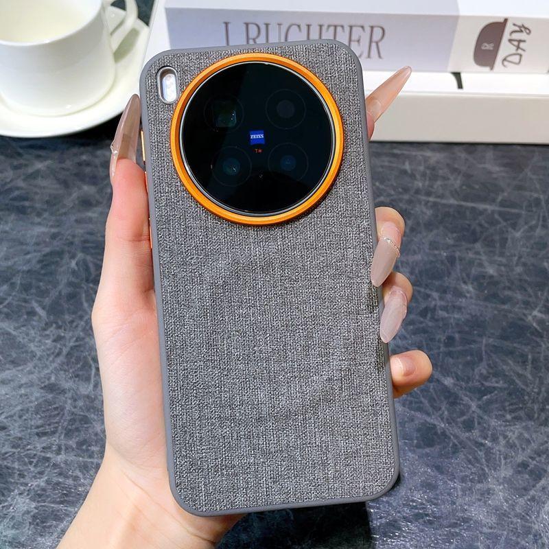 

Чехол для VIVO X300 Pro Роскошная PU Ткань Магнитный Magsafe Защитная Задняя Крышка Чехол Для VIVO X300 X200 Pro Mini X200 Ultra Чехол vivo X300 Pro серый