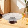 Decorative Lotus Leaf Fruit Bowl PET Footed Tray Elegant Center Table Holder for Home Decor
