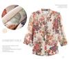 Summer New Stand Collar Women Blouse Fashion Casual Print Chiffon Blouse Shirt Women Tops