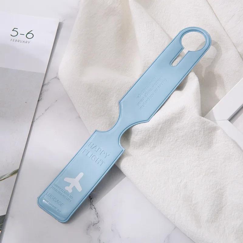 

Багажная бирка из ПВХ-полоски, посадочный талон, портативный брелок для багажа, чехол для багажа, бирка с защитой от потери, идентификационная бирка, дорожные аксессуары синий