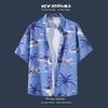 Hot-selling Couple Flower Shirt South East Asia Style Hawaiian Beach Wear Loose Casual Jacket Spot