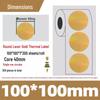 Gold Thermal Adhesive Round Sticker Paper for Lunch Box & Food Retention Labels