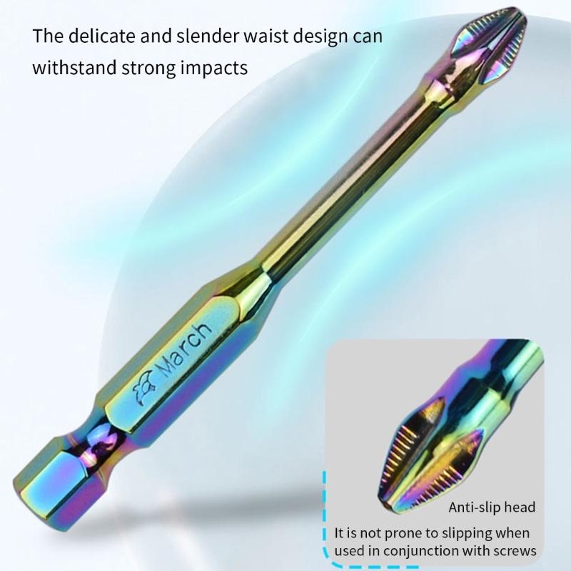 6/10/20Pcs Antislip Screwdriver Bit 1/4inch Hexagonal Shank Magnetic Crossing Screwdriver Bit Set Bit Attachment