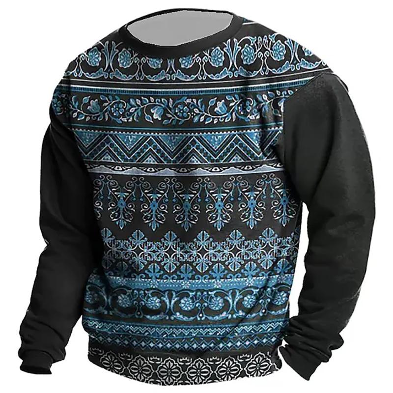 Fashion Bohemian Floral 3D Print T Shirts Men Woman Retro Casual Long Sleeved T-shirt Oversized Harajuku Kids Tees Tops Clothing