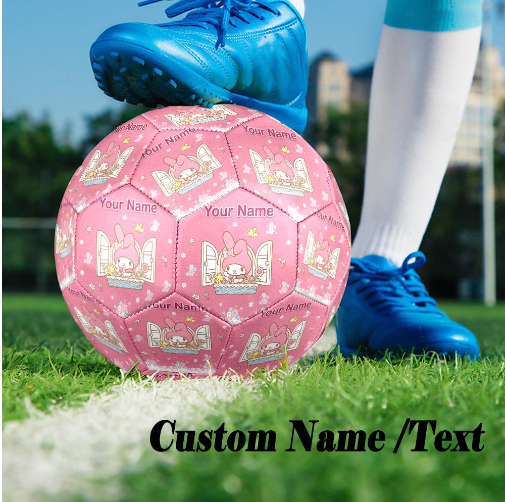 Custom Text Size 5 Soccer Ball, Standard Match Football For OutdoorMy Melody