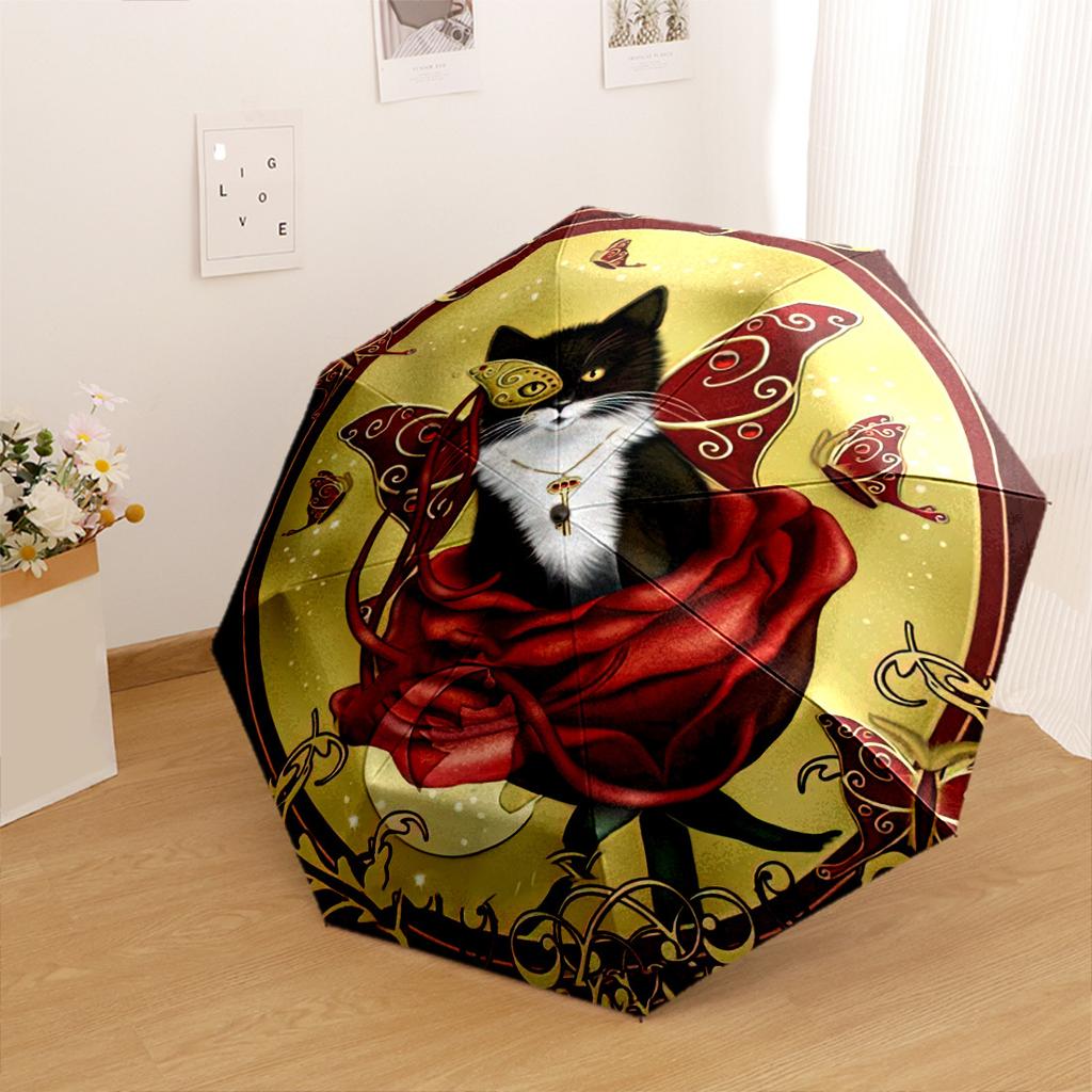 Lover Cat Automatic Folding Umbrella Compact Lightweight For Outdoor Adventures T169