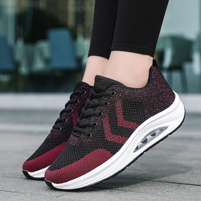 

Spot new rocking shoes women s mesh wedge heel heightening shallow casual shoes 35-40 40