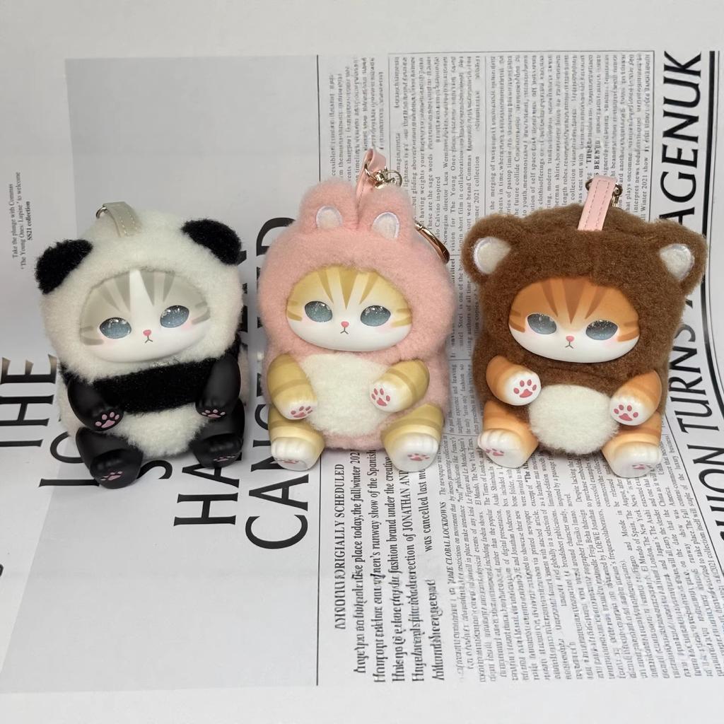 Vinyl Plush Keychain Japanese Style Cute Shark Cat Animal Costume Bag Gift For Bag Decoration Reproduction Version
