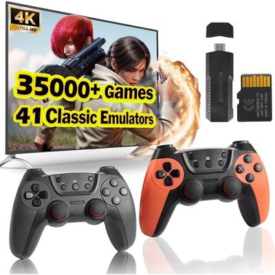 Wireless Retro Game Console,X2 Ultra Stick Game,64G/35,000+ Games & 41 Emulators Built in,Plug and Play Video Games for TV 4K HDMI