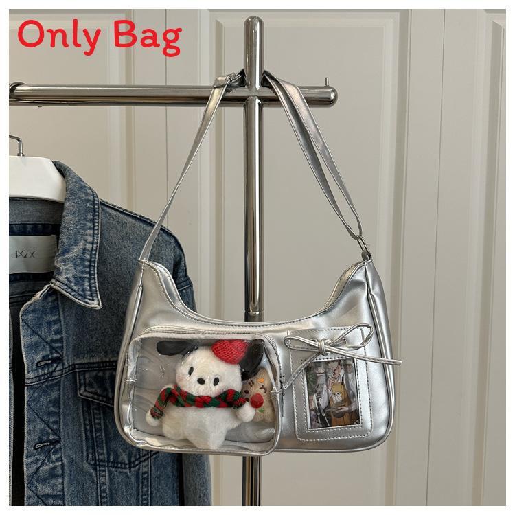 Sac bandoulière transparent en PU avec surpiqûres pour un usage urbain quotidien