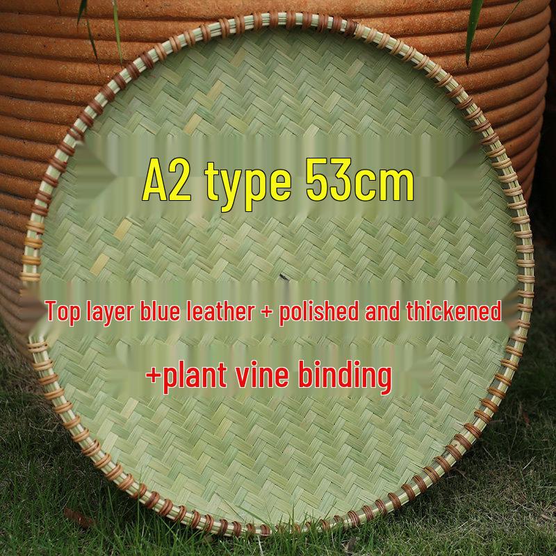 Large Handmade Bamboo Winnowing Basket - Round Woven Tray/Sieve for Drying or Decoration