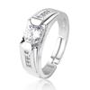 Large Men's Domineering Ring: 925 Sterling Silver, Copper, White Gold-Plated, One Carat Diamond Ring.