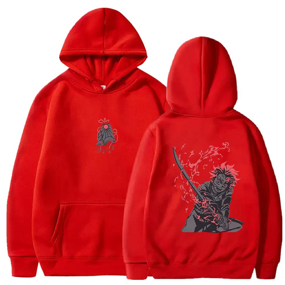 Demon Slayer Tanjirou Manga Hoodies Harajuku Hip Hop Y2k Sweatshirts Fall Winter Fleece Loose Streetwear Men Women Clothing
