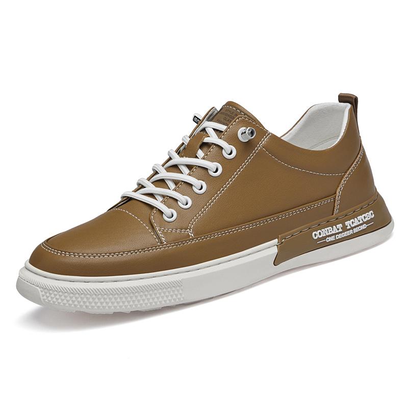 

Модные мужские кроссовки из натуральной кожи, модная повседневная обувь, обувь для скейтборда для ежедневной носки, молодежные подростковые кроссовки, мужские кроссовки 38 коричневый