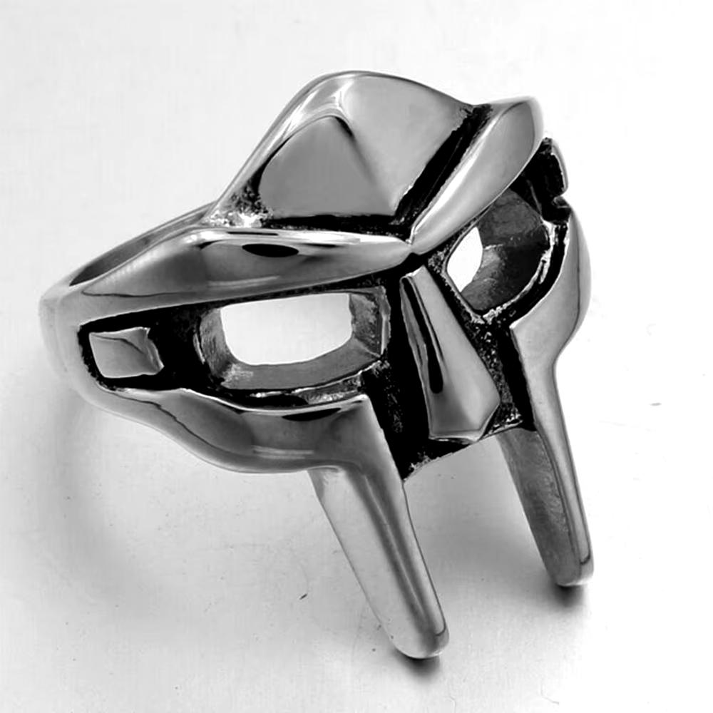 Anello regolabile con giuntura vintage Goth Mf Doom Mask per uomo Gladiatore Punk Faraone egiziano Anello aperto maschile Gioielli