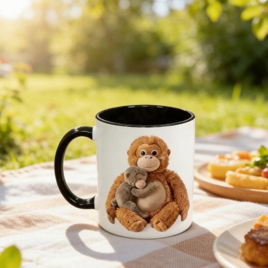 Tazza da Caffè Carina Proteggi Pugno La Scimmia Tazze in Ceramica 350ml Tazza da Tè Scimmietta Ispiratrice Regalo Motivazionale Unico Amanti degli Animali