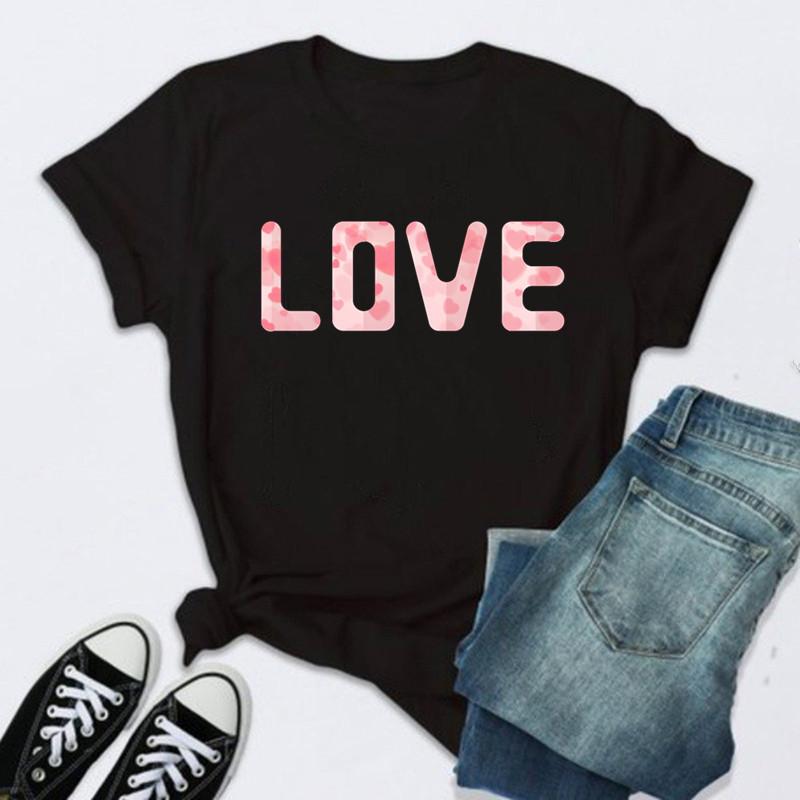 Women Rose Print Black T Shirt Female 2026 Valentine New Tshirt Fashion Short Sleeve Tee Tops Harjauku Cute Tshirt Graphic Y2K