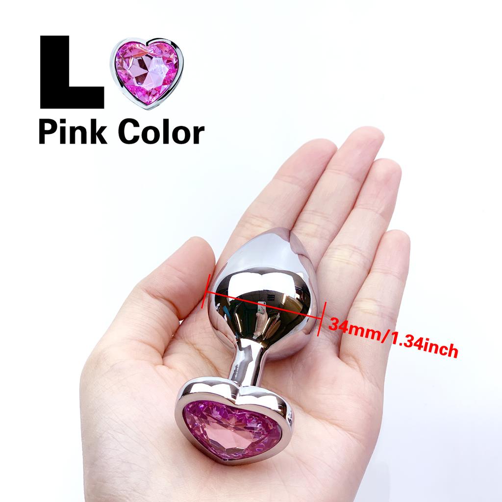 Stainless Steel Anal Plug Heart Shape 5 Sizes Crystal Anal Plug Removable Butt Plug Stimulator Anal Sex Toys Prostate Massager