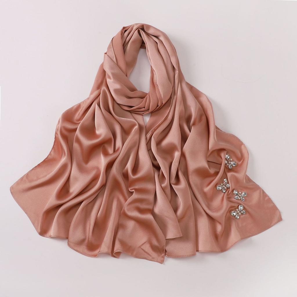 New Bubble Chiffon Butterfly Rhinestone Long Scarf For Women Ethnic Style