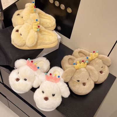 Soft Cute Velvet Women's Cotton Shoes Autumn New Soft Sole Non-slip Comfortable Cartoon Cotton Slippers