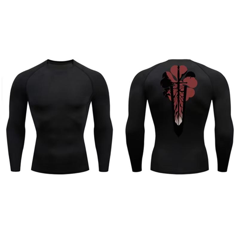 Graphic Print Men's Compression Shirt Quick Dry | Gym Workout Running Fitness Baselayer Top RL000483