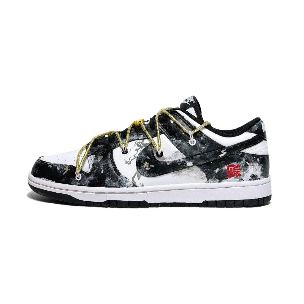 Nike Dunk Immediate Success Leather Abrasion Resistant Low top Skateboard Shoes Unisex Black White HF5441-100(Team610-SBOX)