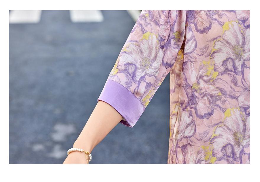 Mom's Spring Chinese-Style Mid-Sleeve Shirt for Middle-Aged Women