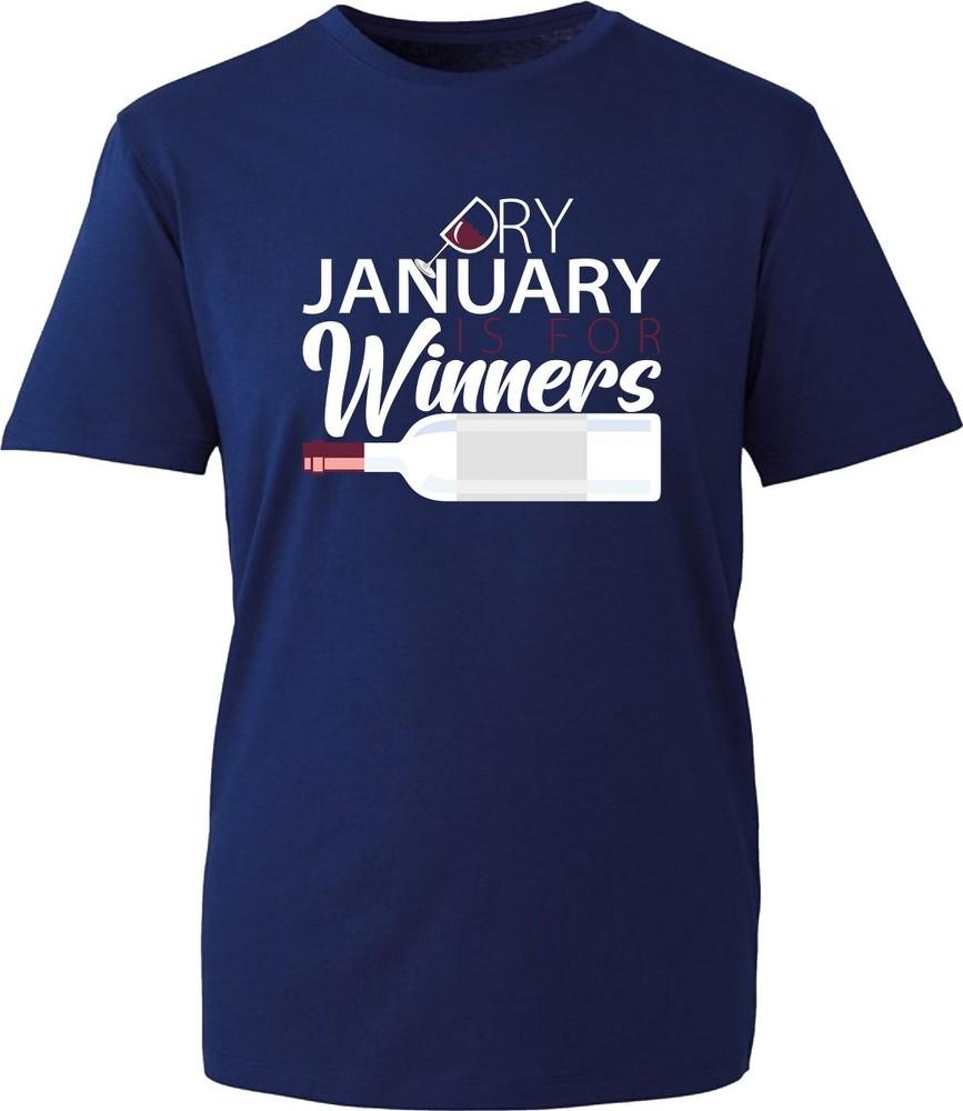 Dry January Is For Winners TShirt No Alcohol Humorous Stop Drinking Challenge S