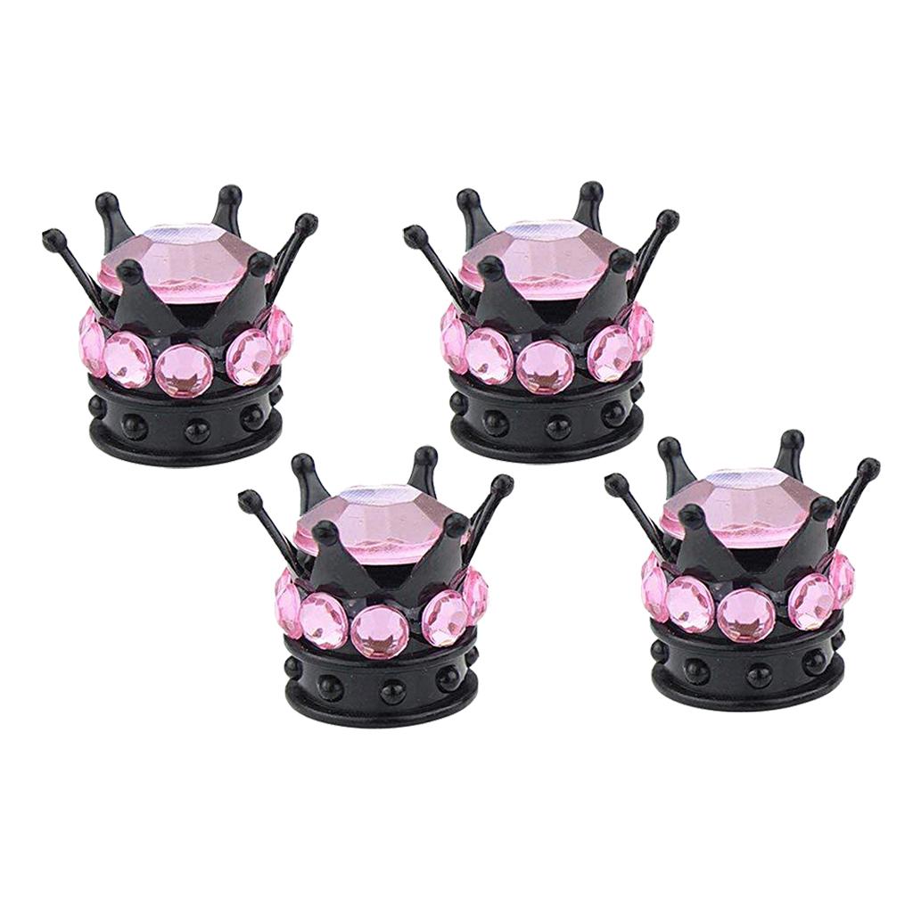 Bling Diamond Tire/Wheel Stem Valve Caps Car Truck Vehicle Pink
