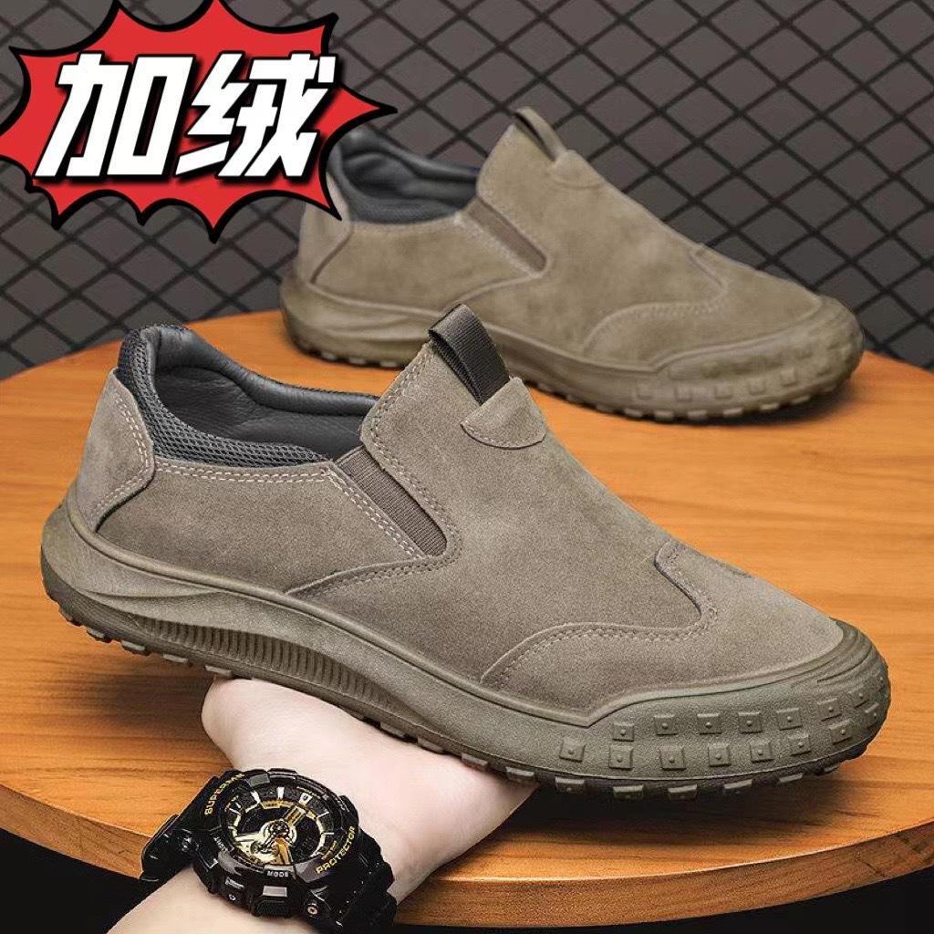 

Новые зимние бархатные утолщенные хлопковые туфли модные универсальные мужские повседневные ботинки Martin однопедальные хлопковые туфли 39 хаки