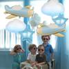 6pcs Matte Airplane Balloon Set, Airplane, White Cloud, Star Balloons, R Birthday Party, Adventure Theme Party Decorations