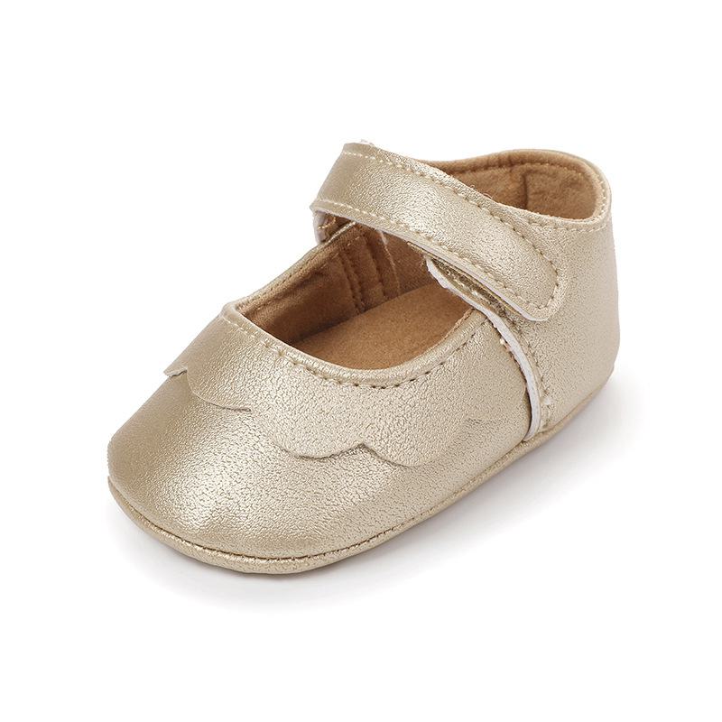 

Однотонные туфли принцессы - нескользящая обувь для малышей в помещении 11cm Interior/56g золотой