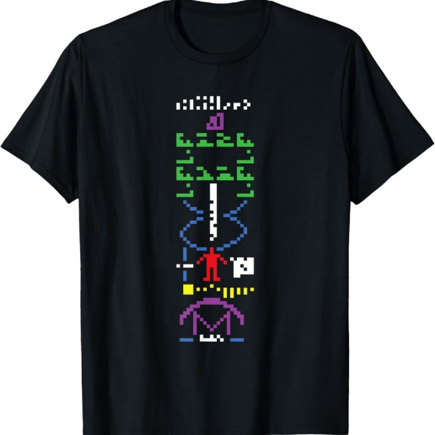 Футболка с изображением схемы межзвездного радиосообщения «Послание Аресибо» S