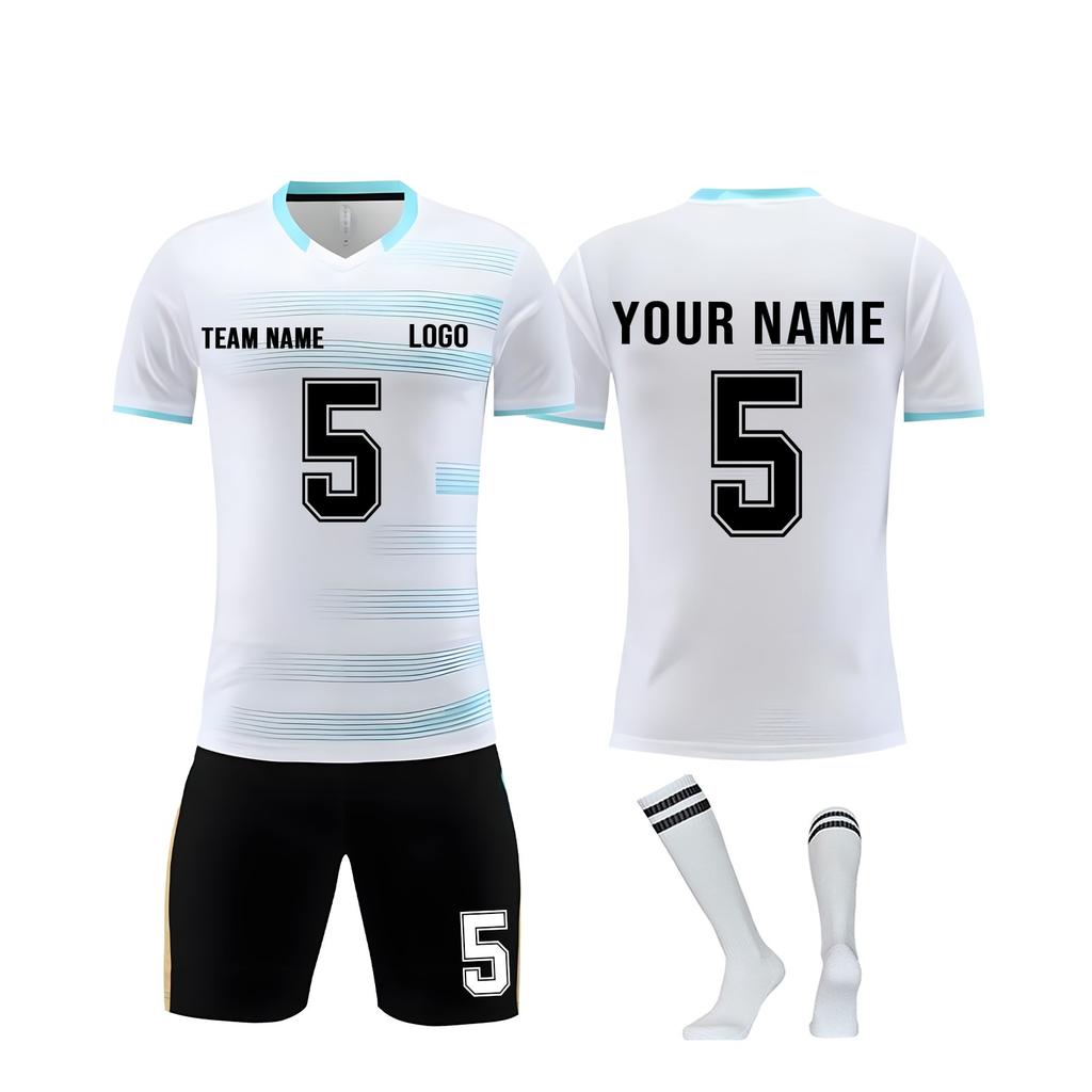 Divise da football per adulti e bambini personalizzate fai da te in tre pezzi